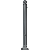 Ornamental bollard | Series 474B | � 76 mm | foldable, self-engaging lockto be fixed by plugs, with base plate 100 x 150 mm | with triangular locking mechanism acc. with DIN 3223 | with 1 eyelet